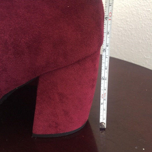 Jeffrey Campbell Burgundy Suede Knee Boots 10 - Picture 2 of 11